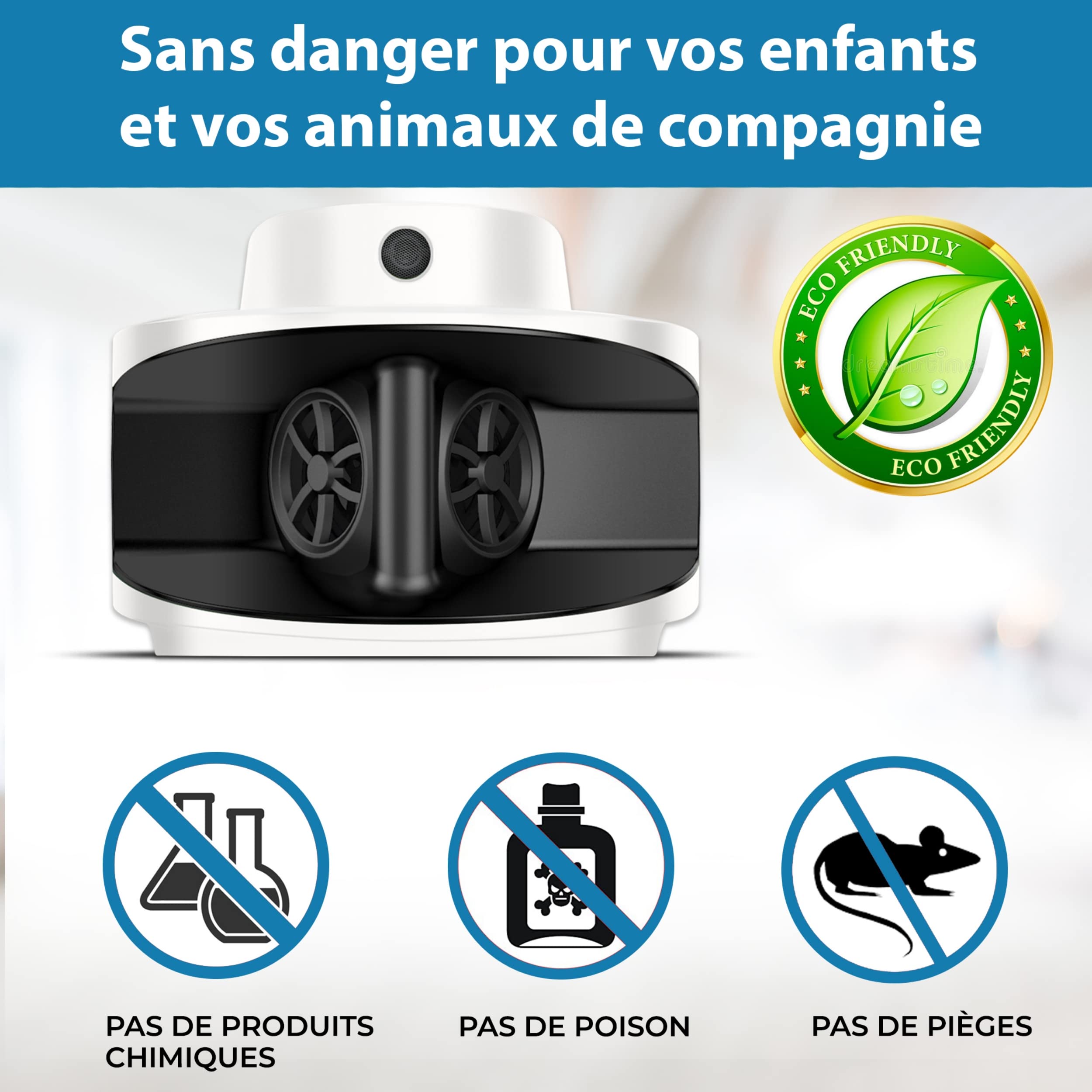 Anti Nuisibles À Ultrasons - Contre Souris, Rat, Loirs, Fouine Et Autres Rongeurs - Répulsif Électronique Professionnel pour L'intérieur - Appareil Efficace sans Piège Ni Produits Chimiques