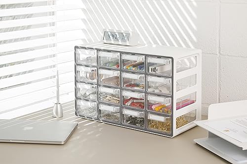 Miniatura 2 de Sysmax UP SYSTEM Multibox - Armario con 16 cajones, poliestireno de alto impacto, gris, transparente, divisores ajustables, oficina, hogar,