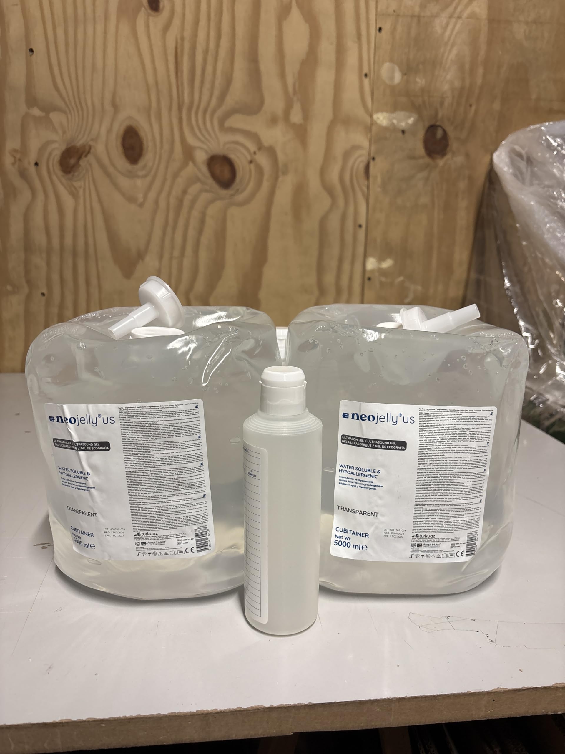 Lot de 2 - Gel échographie - Transparent - 5 Litres-Cubitainer + Flacon vide