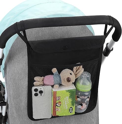 Accmor Organizador universal de cochecito, bolsa de malla para Uppababy, Nuna, Britax, Doona, cochecitos de malla ajustable antideslizante y