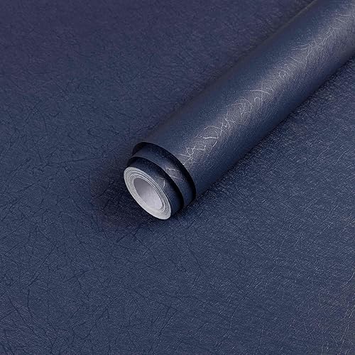 Miniatura 1 de Rollo de papel tapiz azul oscuro para despegar y pegar, papel autoadhesivo extraíble e impermeable, de seda, para niños, envoltura de vinilo para