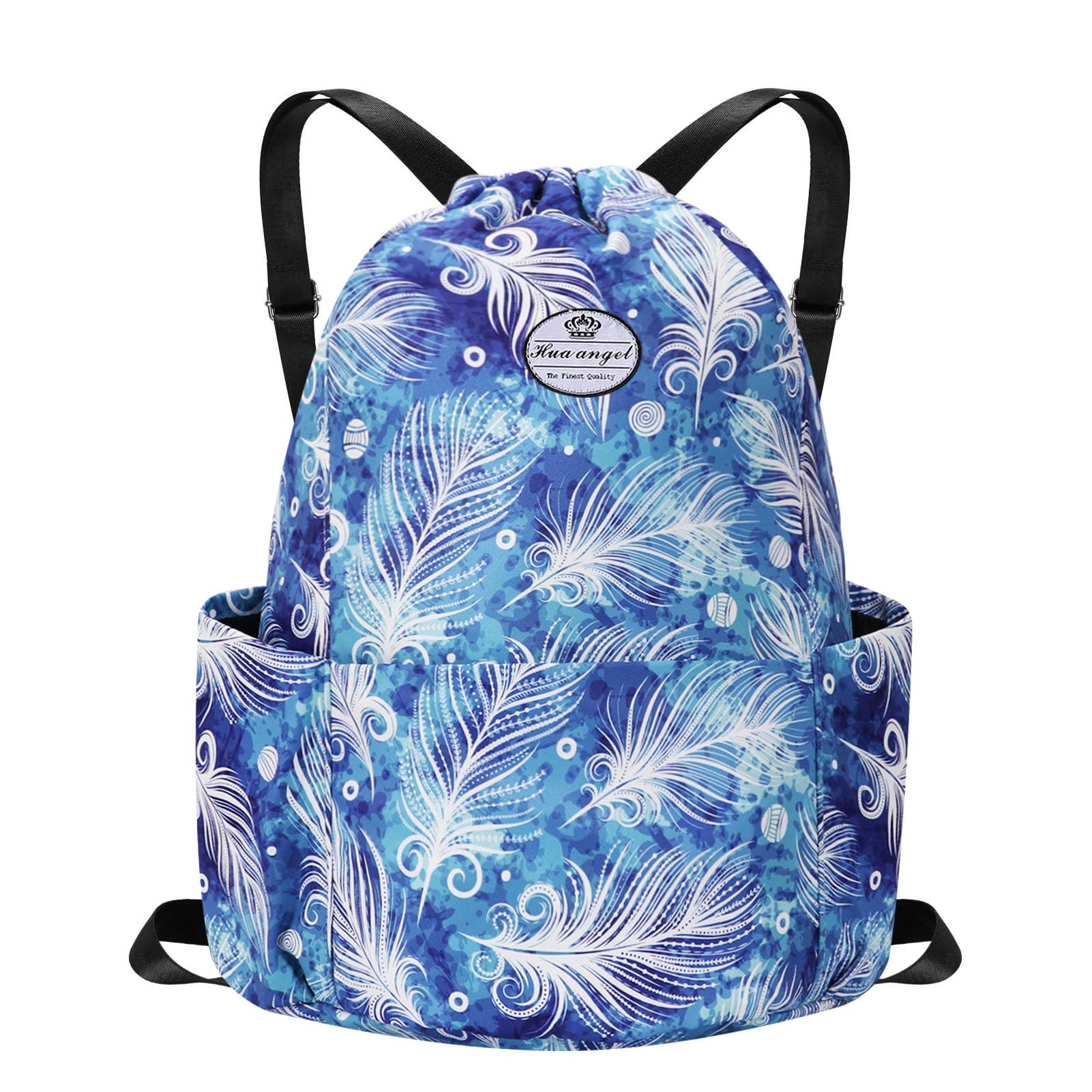 HUA ANGEL Drawstring Backpack Bag, Sport Gym Sackpack Lightweight Small Gym Bag for Men Women Pull String Sport Beach Bag