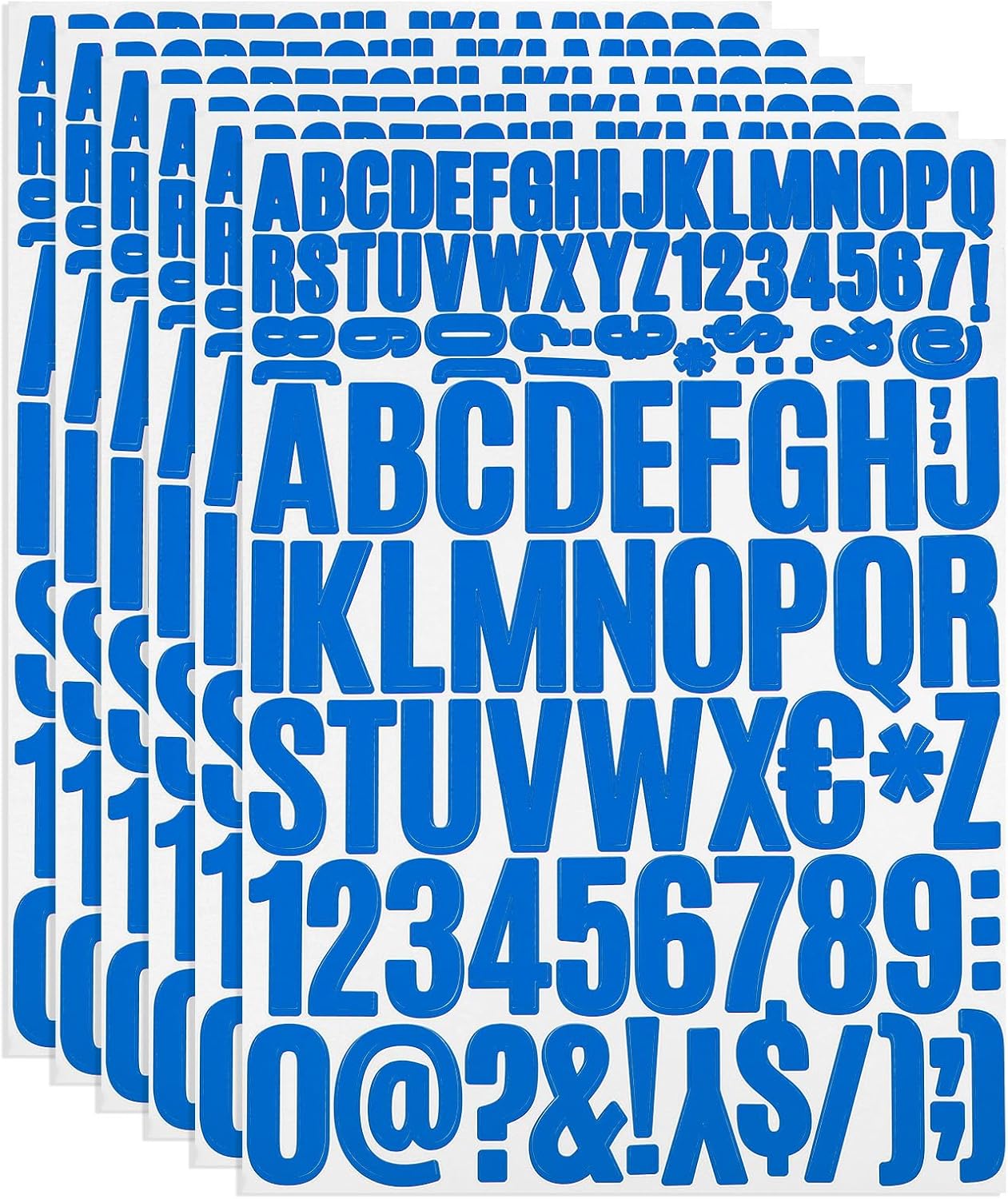 PATIKIL Vinyl Letters Numbers Stickers Kit, 612 Pieces 6 Sheets Self Adhesive Decals for Mailbox Sign Address DIY Crafts Card (Dark Blue)