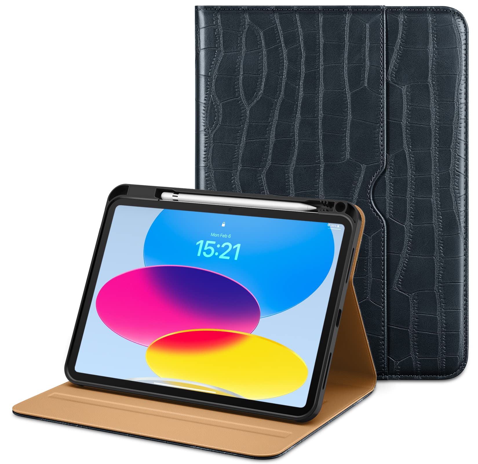ゴールドiPad ブラックケース付き Amazon.com: VIKESI Crocodile Case for iPad A16 11-inch 2025 and
