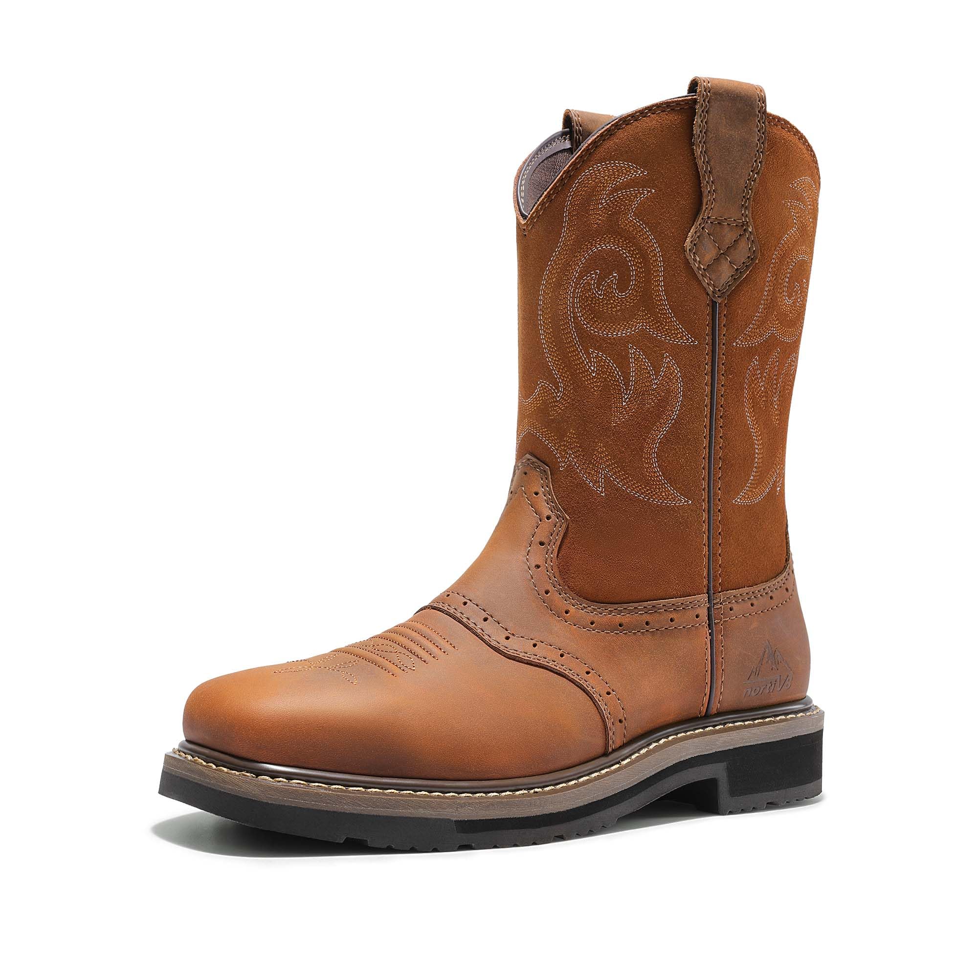 NORTIV 8 Steel Toe Cowboy Boots