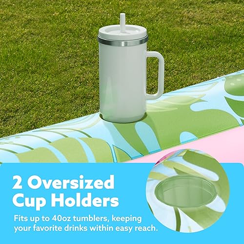 Miniatura 4 de Sloosh Tumbona inflable XL para adultos, 85 x 57 pulgadas, flotadores extra grandes de 85 x 57 pulgadas, flotadores para piscina, tina bronceadora,