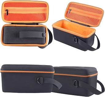 Case Bag for Marshall Middleton Portable Bluetooth Speaker,Middleton Hard EVA Carrying Case Shoulder Bag w/Extra Mesh Pocket for Cable and Accessories(Black + Orange)