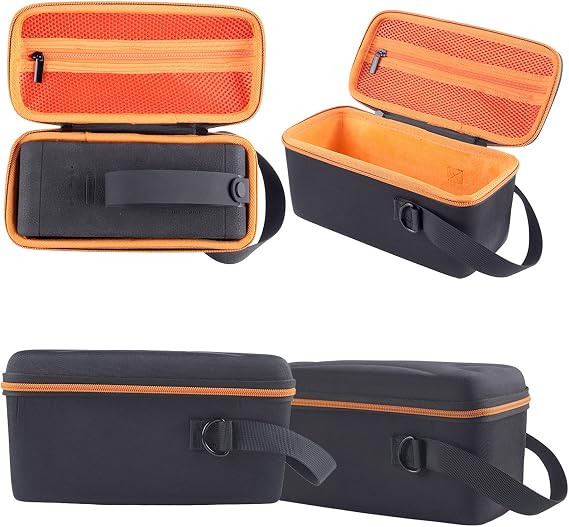 Case Bag for Marshall Middleton Portable Bluetooth Speaker,Middleton Hard EVA Carrying Case Shoulder Bag w/Extra Mesh Pocket for Cable and Accessories(Black + Orange)