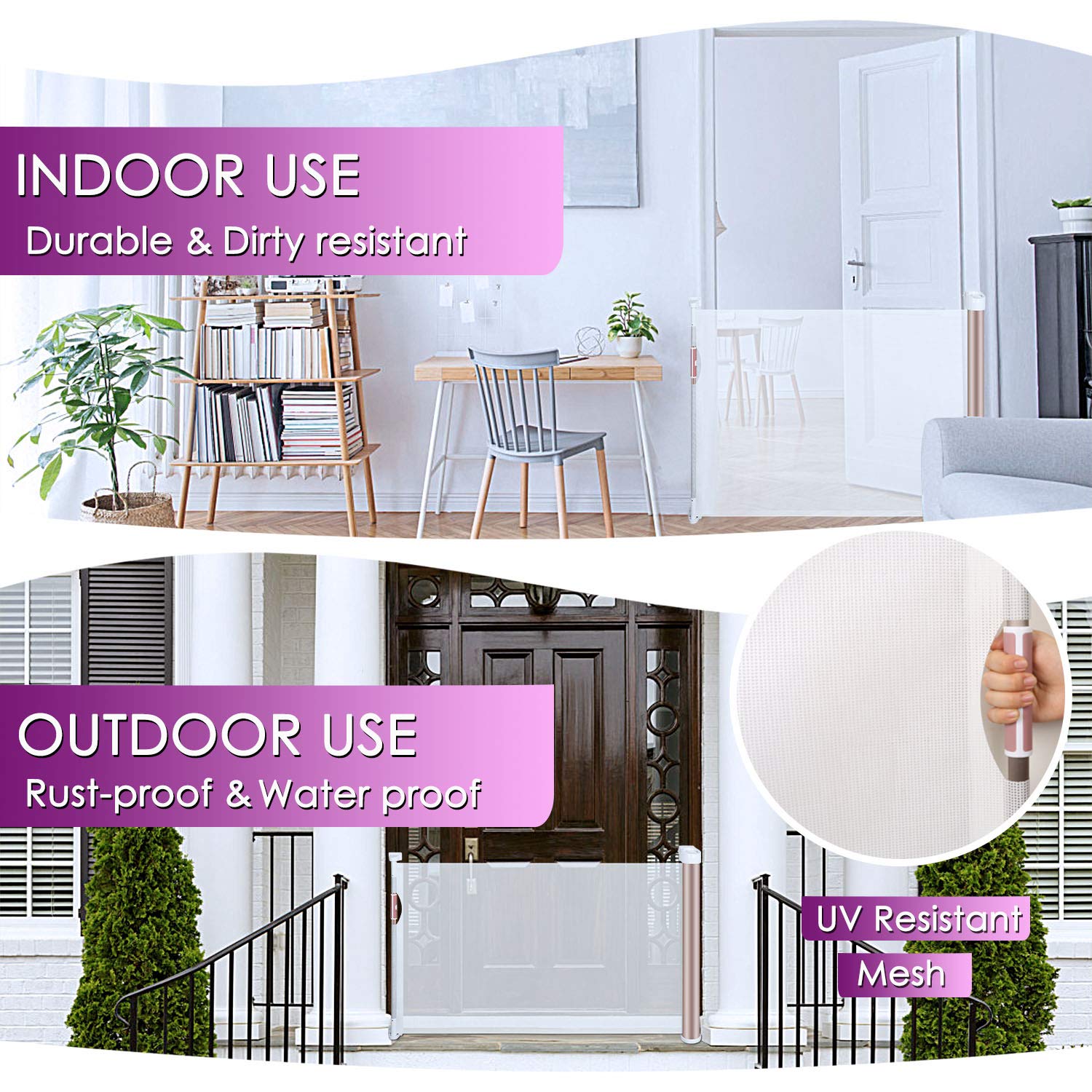 Buy Babepai Retractable Baby Safety Gate 3Direction Rotated Openings