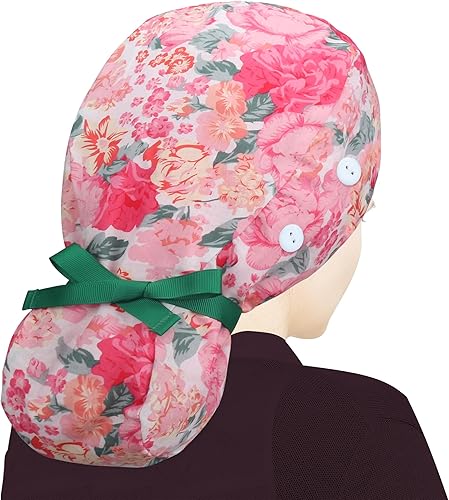 Miniatura 117 de ABAMERICA Gorras quirúrgicas para mujer, gorro de enfermera, soporte funcional para cola de caballo para cabello largo, individual o forrado