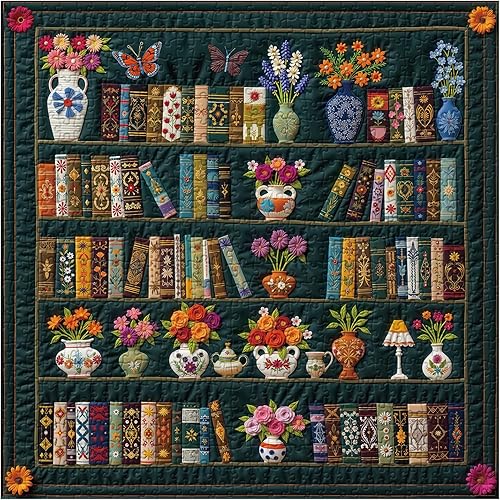 Miniatura 2 de Rompecabezas de estantería vintage de 1000 piezas para adultos, rompecabezas de libro floral de páginas de flores silvestres, rompecabezas de