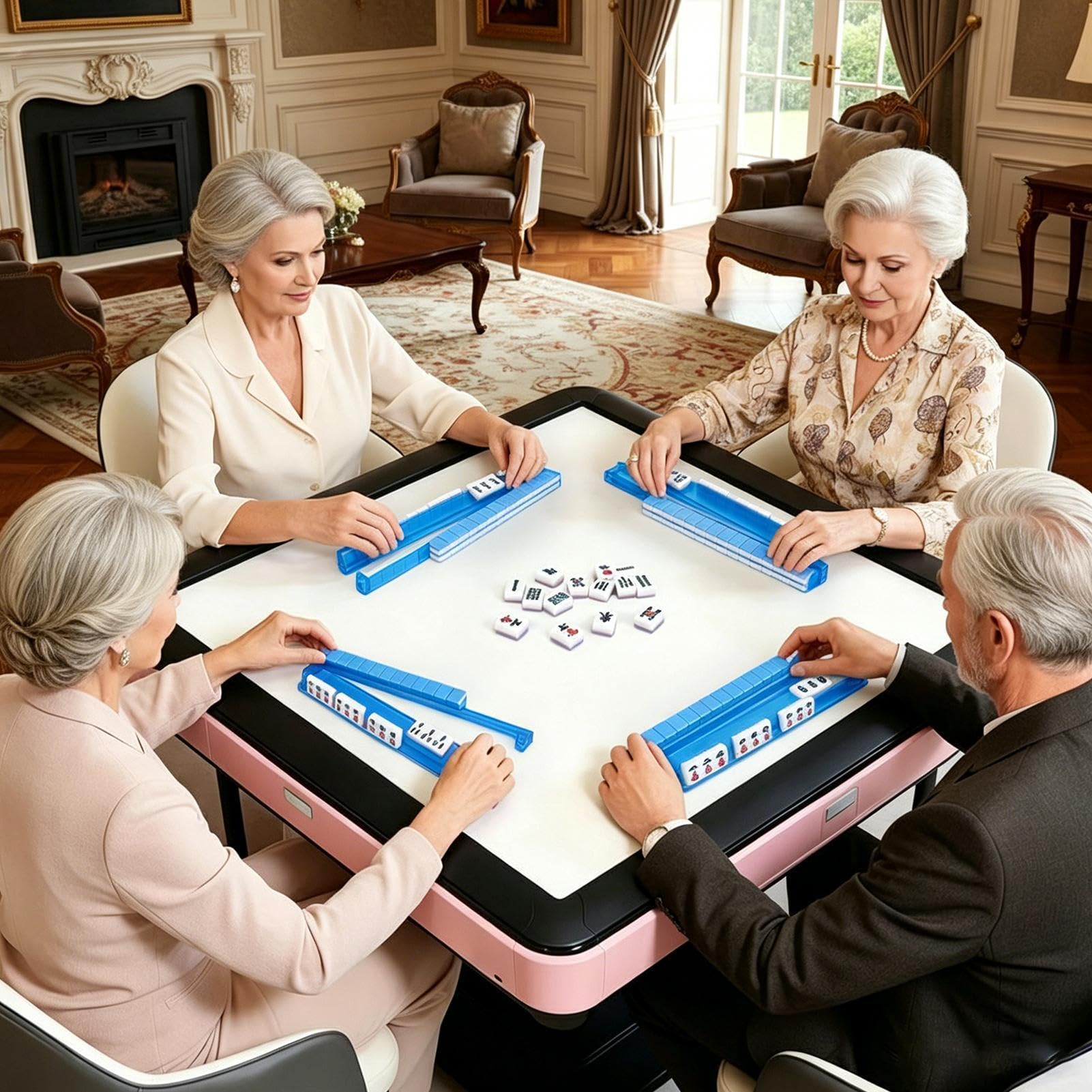 Mahjong-Schieber Schildpatt-Stil Acryl-Magnet-Schiebestab | Mahjong-Spielstein-Ständer Und Schieber für Partys, Familien, gemeinsame Spiele, Zugfahrten, Anfänger, Reisen, Spiel,
