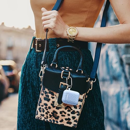 Vista 317 de Funda para Airpods de 2ª y 1ª, silicona suave, leopardo, compatible con Apple AirPods de 2ª/1ª generación de carga con llavero, a prueba de golpes