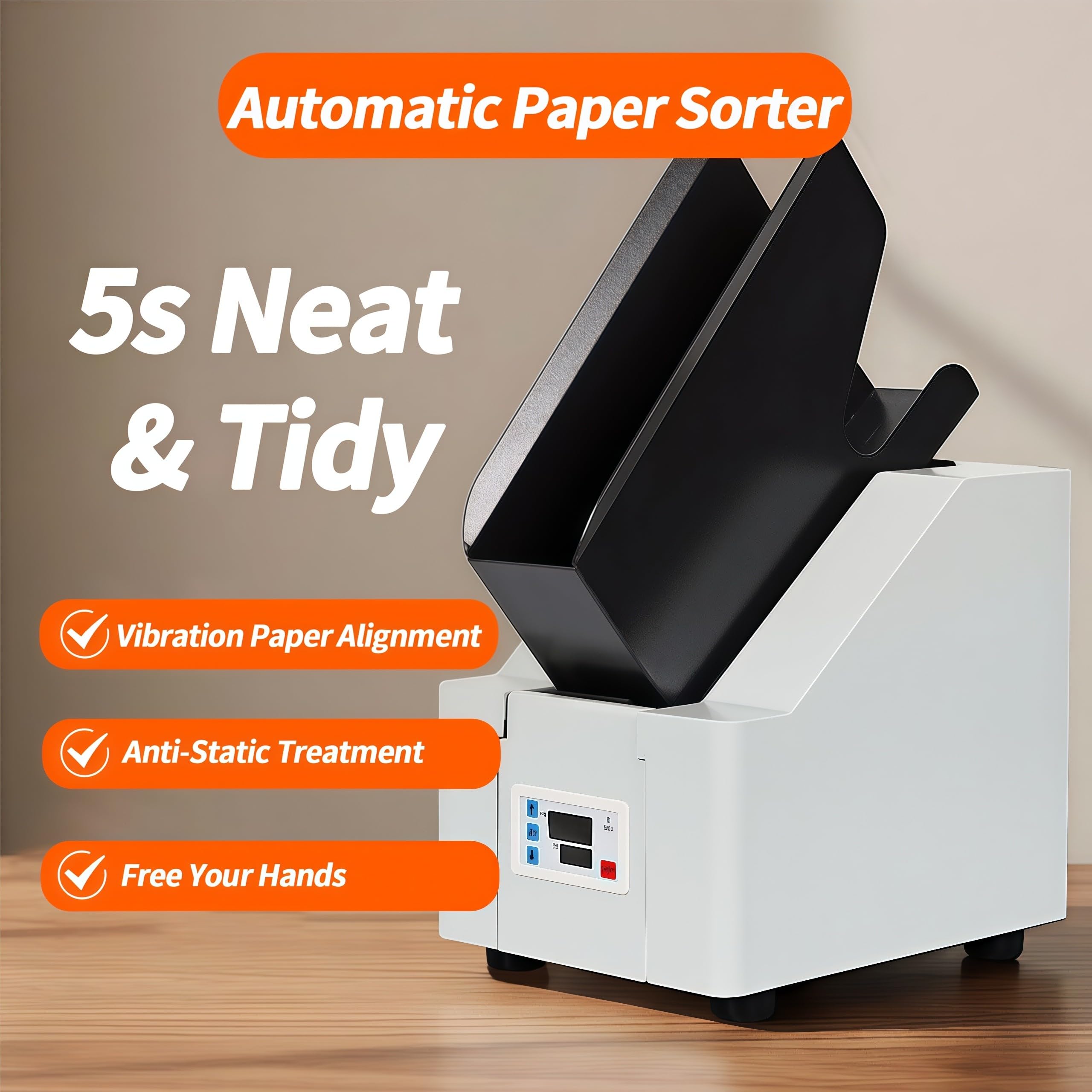 Ordinatrice Automatica di Carta, Alimentatore da Tavolo, capacità Carta Extra-Large da 70 Mm, Finitura Carta con Allineamento in 5 Secondi, Adatta a Scuole, Banche E Uffici Aziendali