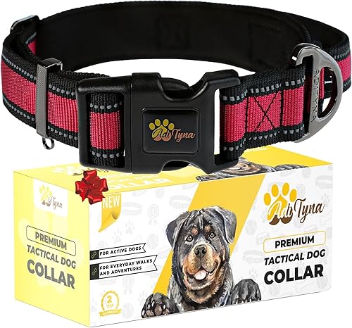 Miniatura 7 de ADITYNA - Collar de perro resistente para perros extra grandes - Collar de perro rojo XL con asa - Acolchado de neopreno suave ultra cómodo (Extra-L