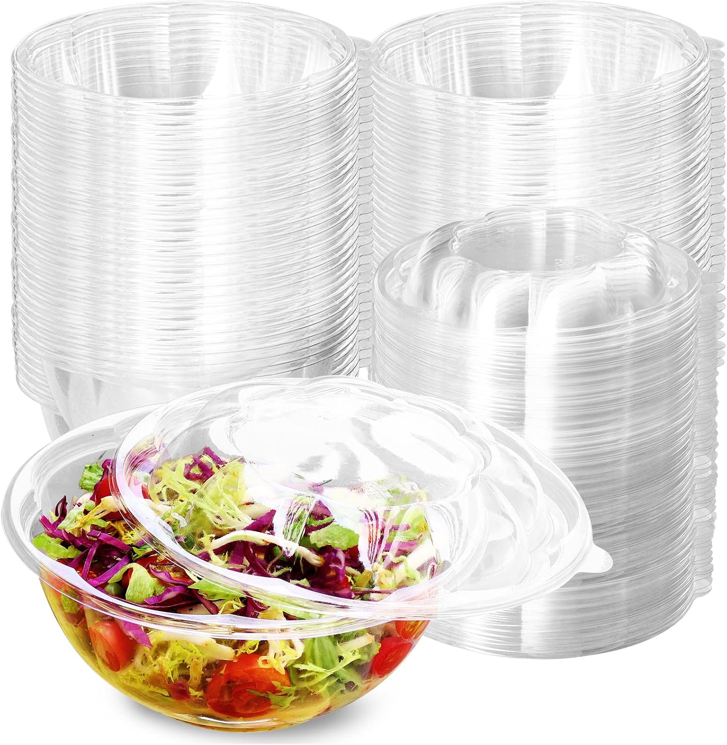 POPMISOLER 252 Pack Clear Plastic Salad Bowls with Lids