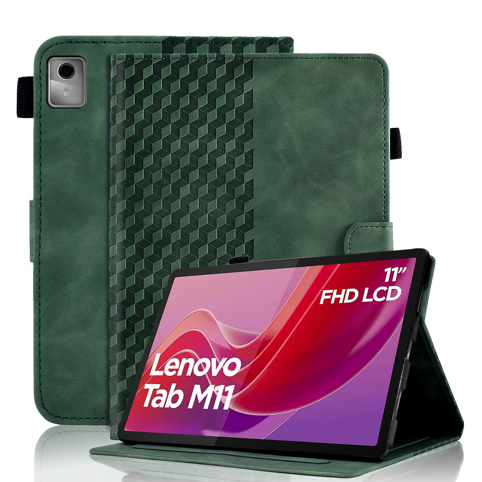 Case for Honor Pad X8a 11 Inch Tablet 2024 Protective Case Premium Leather Folio Smart Case with Auto Sleep/Wake Pen Holder Card Slot for Honor Pad X8a- Dark Green — view 168