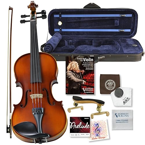 Bunnel G1 Violin Outfit 4/4 Full Size - Carrying Case and Accessories Included - Solid Maple Wood and Ebony Fittings By Kennedy Violins