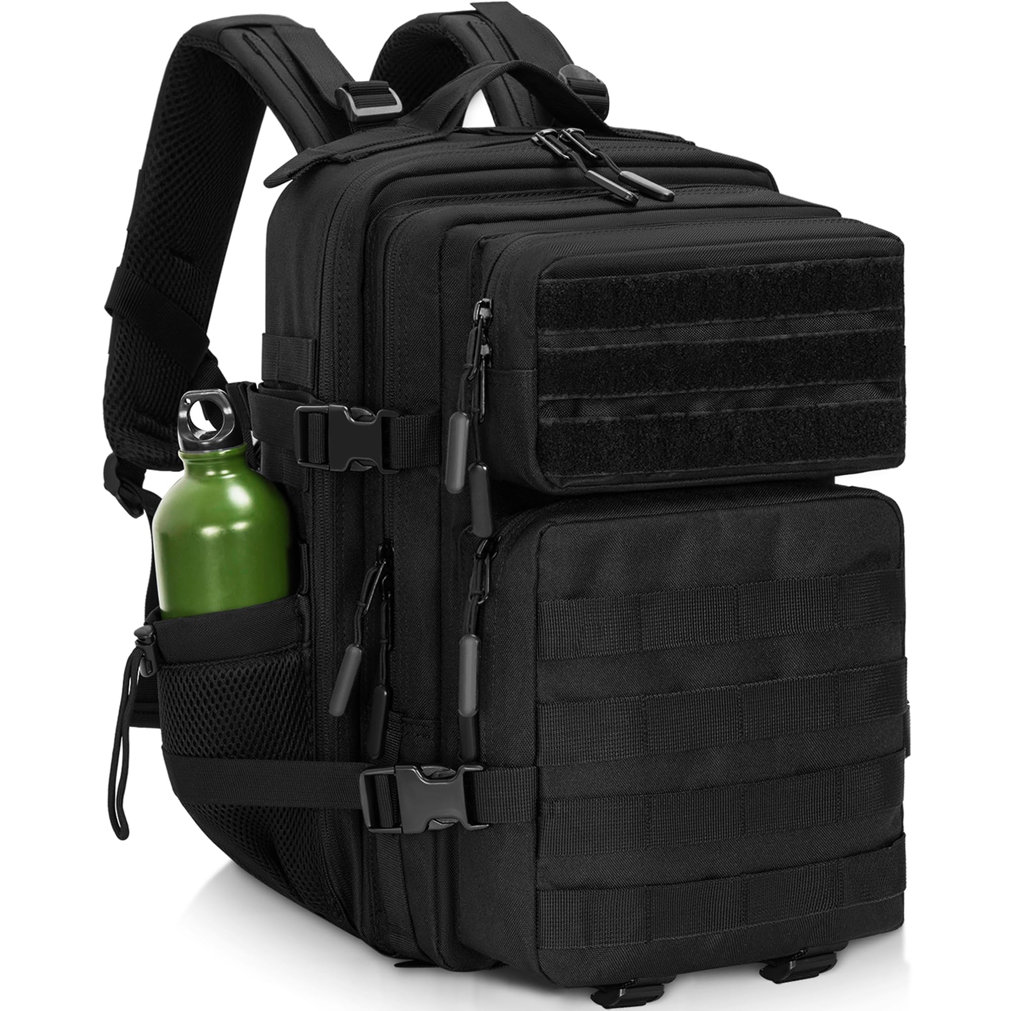 25L Taktischer Rucksack, Outdoor Große Kapazität Assault Pack Bag, Schwarz | Nylon Jagdrucksack,Rucksack für Wandern,Wanderrucksack, Go Bag Rucksack Trekking,Camping und Outdoor Aktivitäten,Wasserdicht