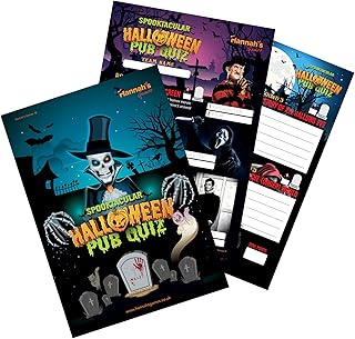 Halloween Games Pub Quiz Trivia Game - 35 Question Halloween Quiz Game - Halloween Party Games Adults Kids Family Teens Questions Activities Halloween Cards Trivia Pack
