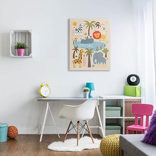 Miniatura 3 de Stupell Industries Lienzo decorativo para pared, diseño de animales silvestres de selva, diseño de Abi Hall