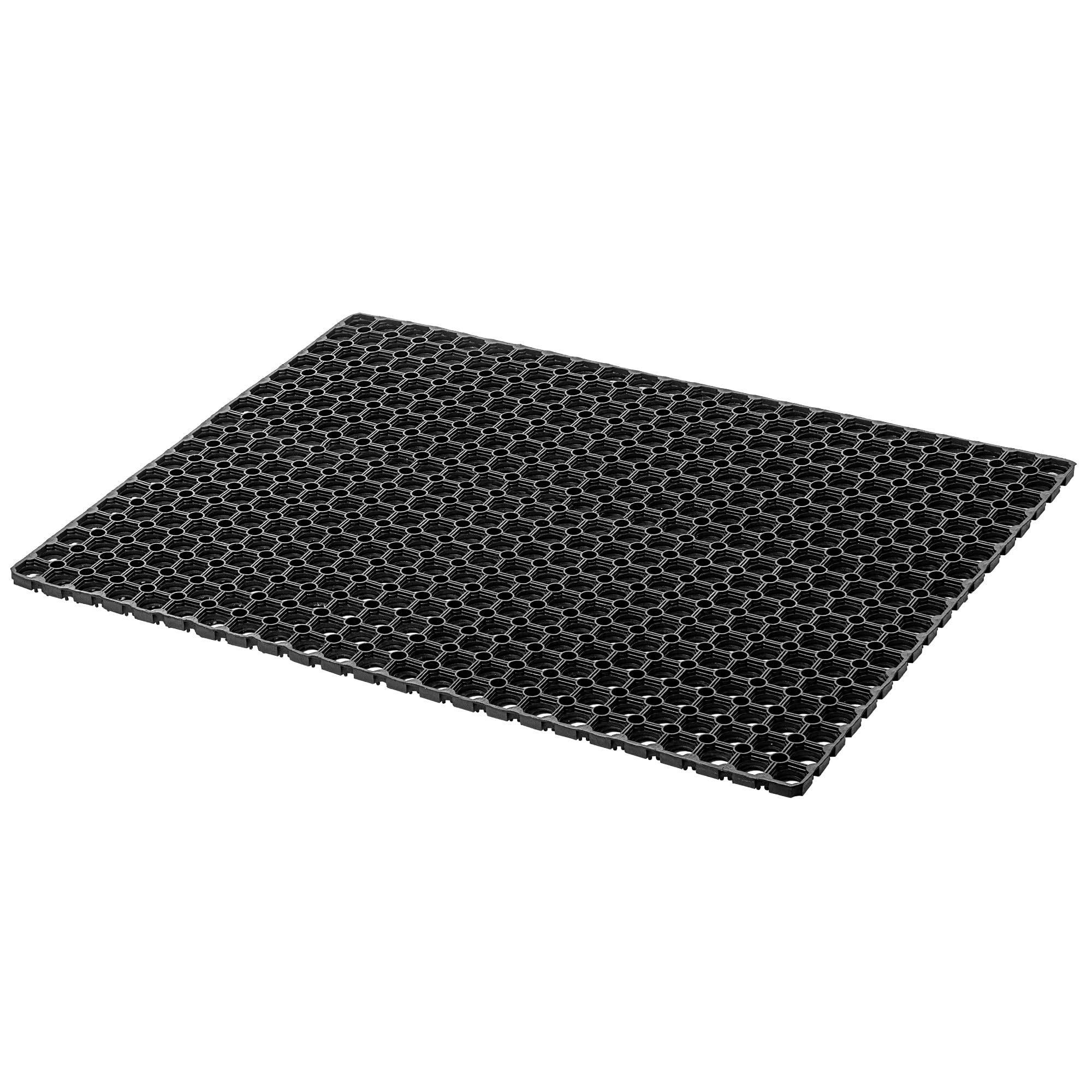 KADAX Fußmatte mit Lochmuster, rutschfeste Ringgummimatte für den Außenbereich, Lochgummimatte aus Gummi für den Eingangsbereich (Muster 1, 100x150 cm)