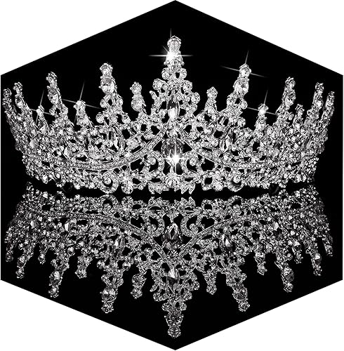 Tiara de boda de cristal para mujer, tiara de princesa con diamantes de imitación, diseño de reina real, perfecta para novia, aniversarios,