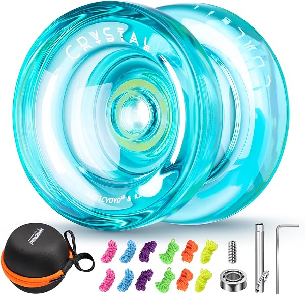 YOYO Enfants Yoyo réactif K2 Plus, Double Usage Yo-yo pour débutant, avec Roulement KK de Remplacement pour Joueurs avancés intermédiaires, dissolvant de roulement, Sac, 5 Cordes Yoyo (Vert) - 1
