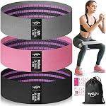 WALITO Resistance Bands for Legs and Butt, Fabric Exercise Loop Bands Yoga, Pilates, Rehab, Fitness and Home Workout, Strength Bands for Booty