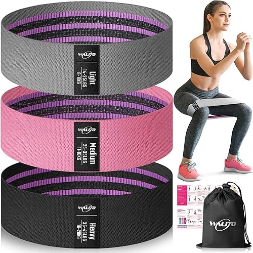 Miniatura 9 de WALITO Bandas de Resistencia para Entrenamiento, Bandas de Ejercicio de Tela para Piernas y Glúteos, Bandas de Entrenamiento para Mujeres y Hombres,