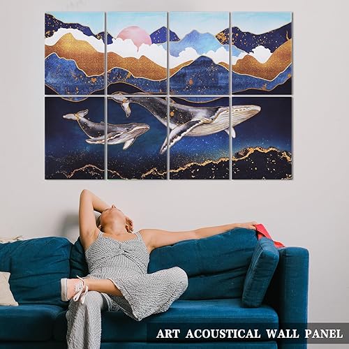 Miniatura 2 de Tutmyrea Paneles acústicos artísticos, acolchados a prueba de sonido, paquete de 8 paneles acústicos insonorizados de 48 x 32 pulgadas, paneles