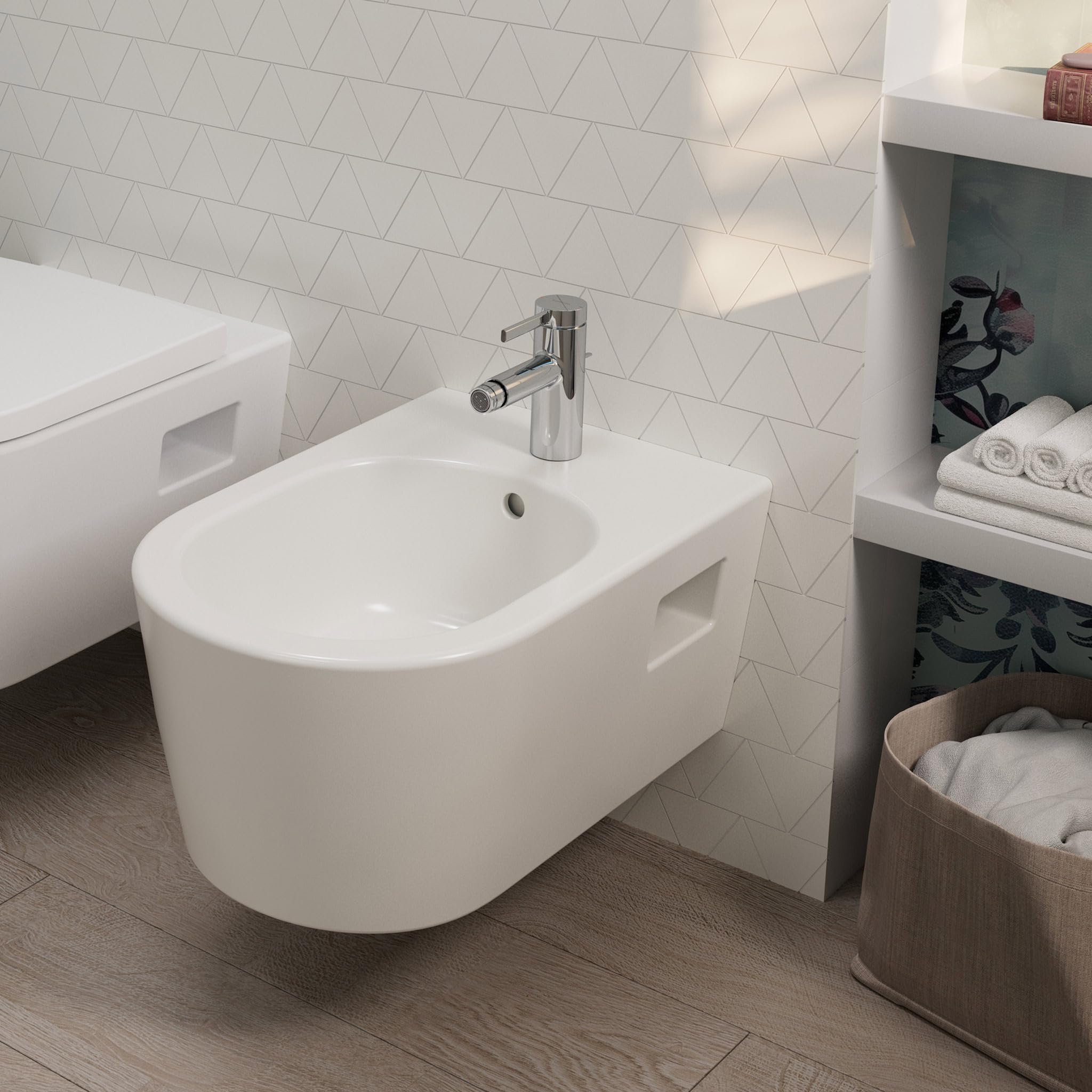 hansgrohe Zesis S - Bateria bidetowa z zestawem odpływowym klik-klak, jednouchwytowa bateria bidetowa oszczędność wody (EcoSmart) z wysokość wylewki 83 mm, chrom, 74200000