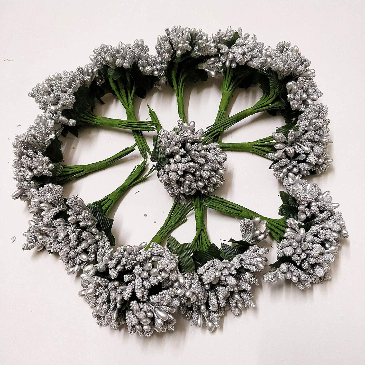 ALEVAN Pollen Artificial Matte Flower Stamen for DIY Scrapbooking Pistil Cake Craft Wedding Home Decoration (Multi color, 72)