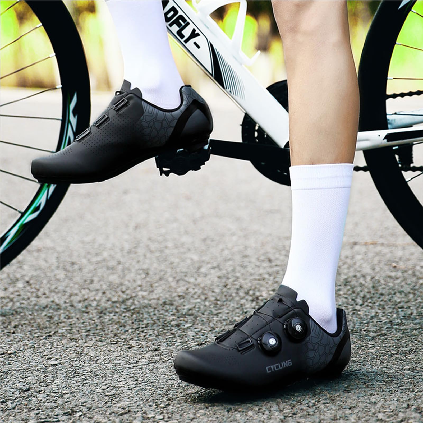 Scarpe Bici da Corsa Uomo, Scarpe Ciclismo Scarpe Bicicletta compatibili con i Tacchetti Look SPD SPD-SL Delta, Scarpe da Ciclismo Interno con Tacchetti