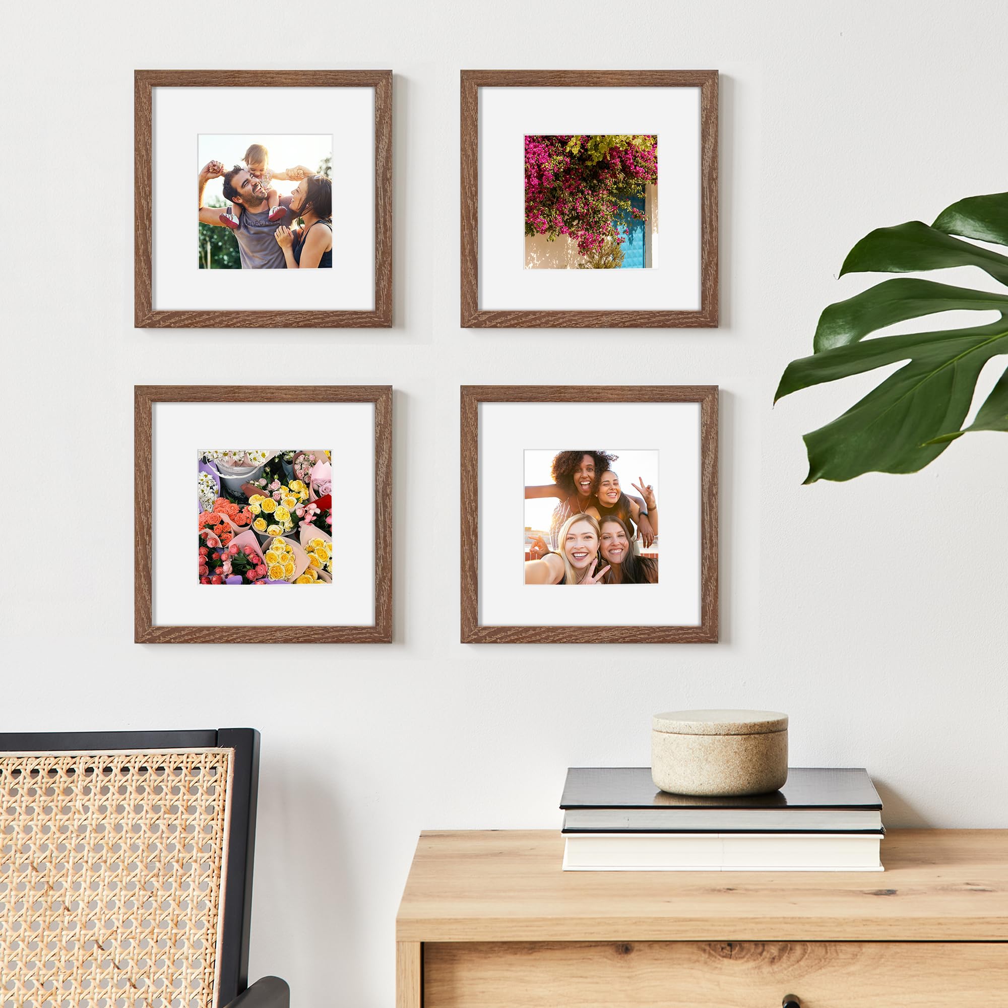 Amazon.com - Rustic Wood 8x8 Picture Frame, Solid Oak Wood Frame 8