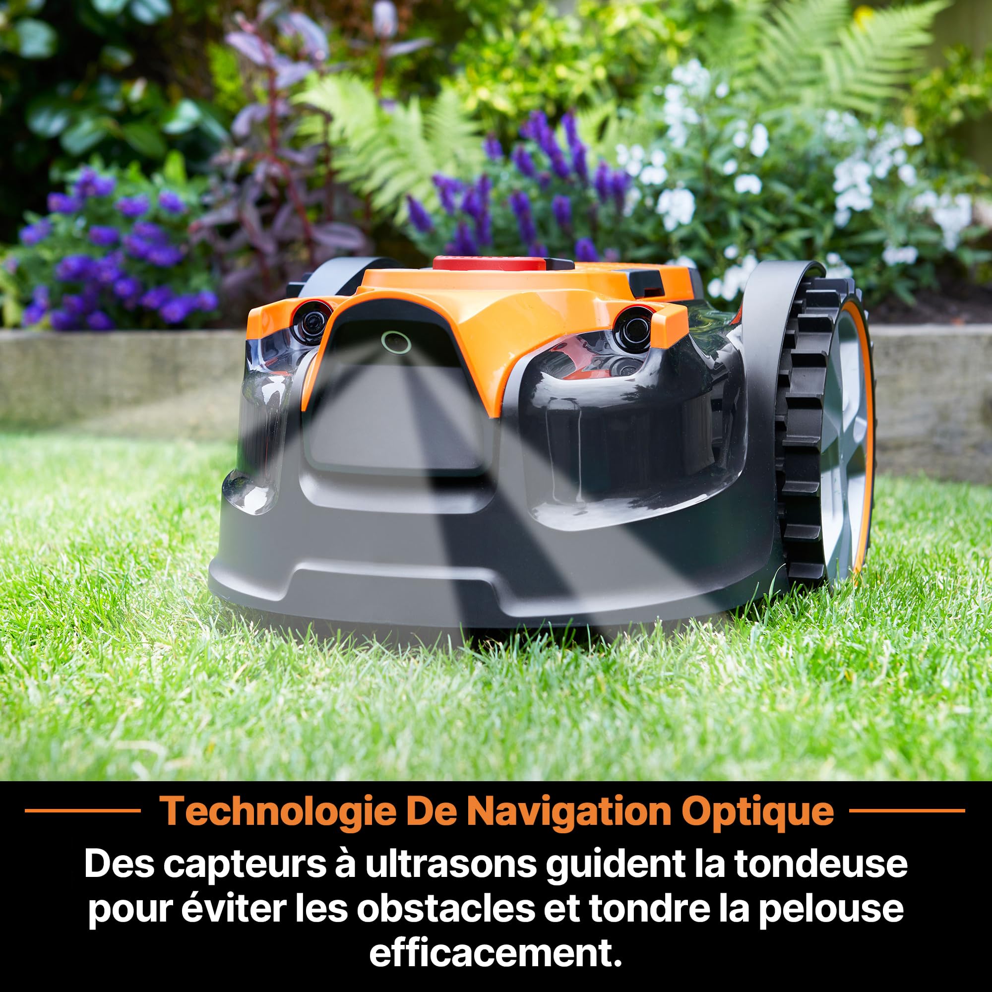Lawnmaster OcuMow®16 Robot Tondeuse sans Fil pour Tondeuse à Gazon autopropulsée jusqu'à 200 ㎡, évite Les Obstacles, sans câble de limitation VBRM16 Plus