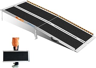LEMNISCATE Portable Wheelchair Ramp 6FT, Non-Slip Aluminum Handicap Ramp with Handle, Folding Wheel Chair