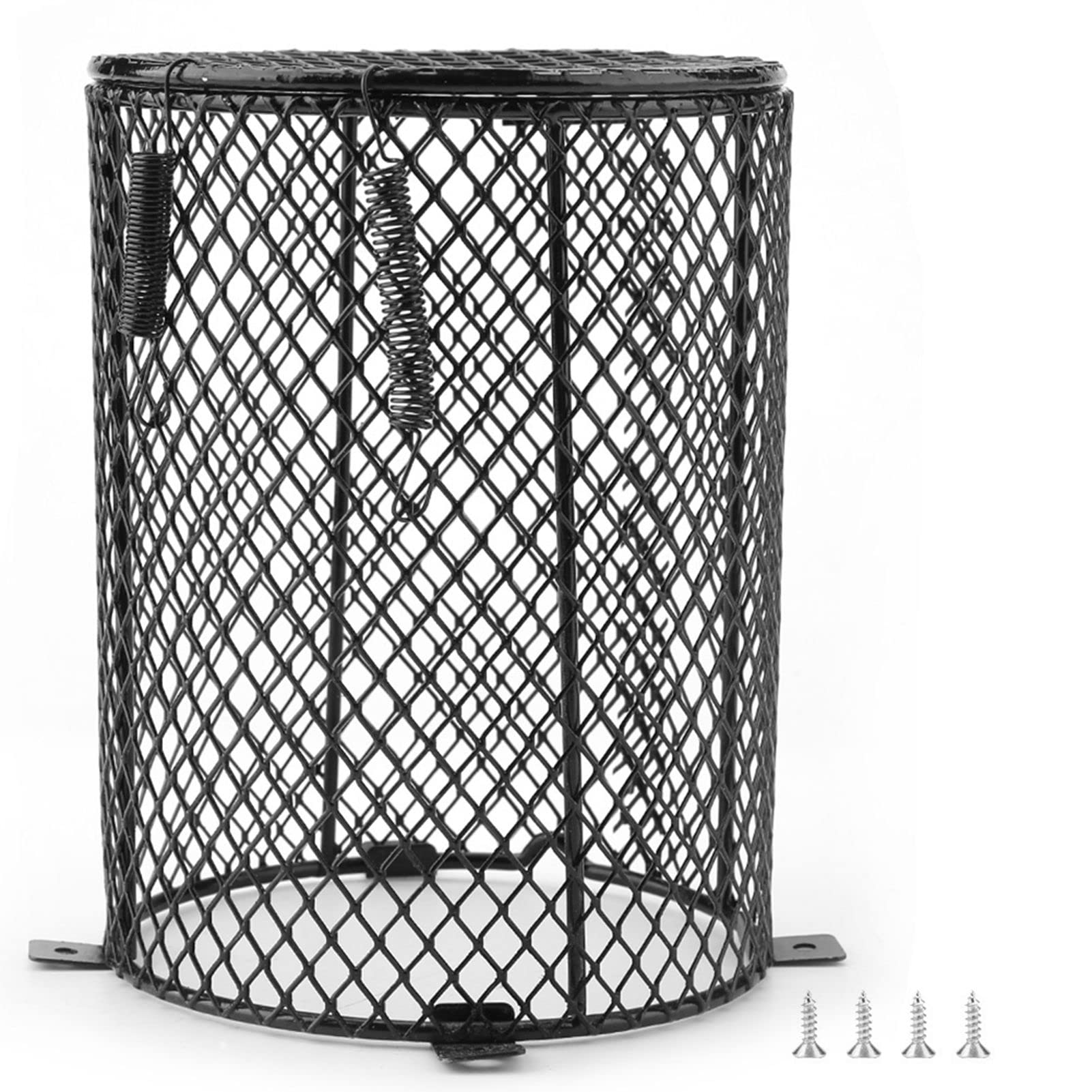 Oumefar Reptile Heater Guard Heat Protector, Pet Reptile Anti Scald Lamp Mesh Cover Day Night Ceramic Light Bulb Heating Lampshade for Lizards Snakes