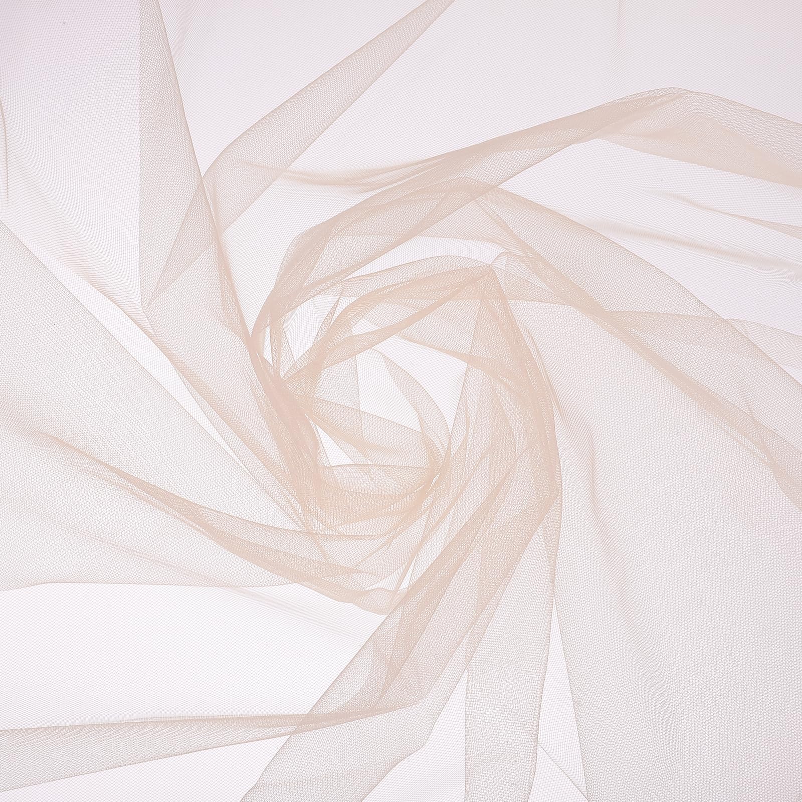 sourcing map Champagne Sheer Organza Fabric, 1 Yards x 63 Inches Solid Soft Sheer Fabric by the Yard for Wedding Arch Draping Backdrop Decoration Ceiling Decor Bed Curtains DIY Sewing — image 1
