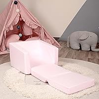 Vista 26 de Delsit Sofá infantil para niños pequeños – Sillón convertible de espuma 2 en 1 a tumbona, cómodo sillón abatible, sofá para niños, fabricado