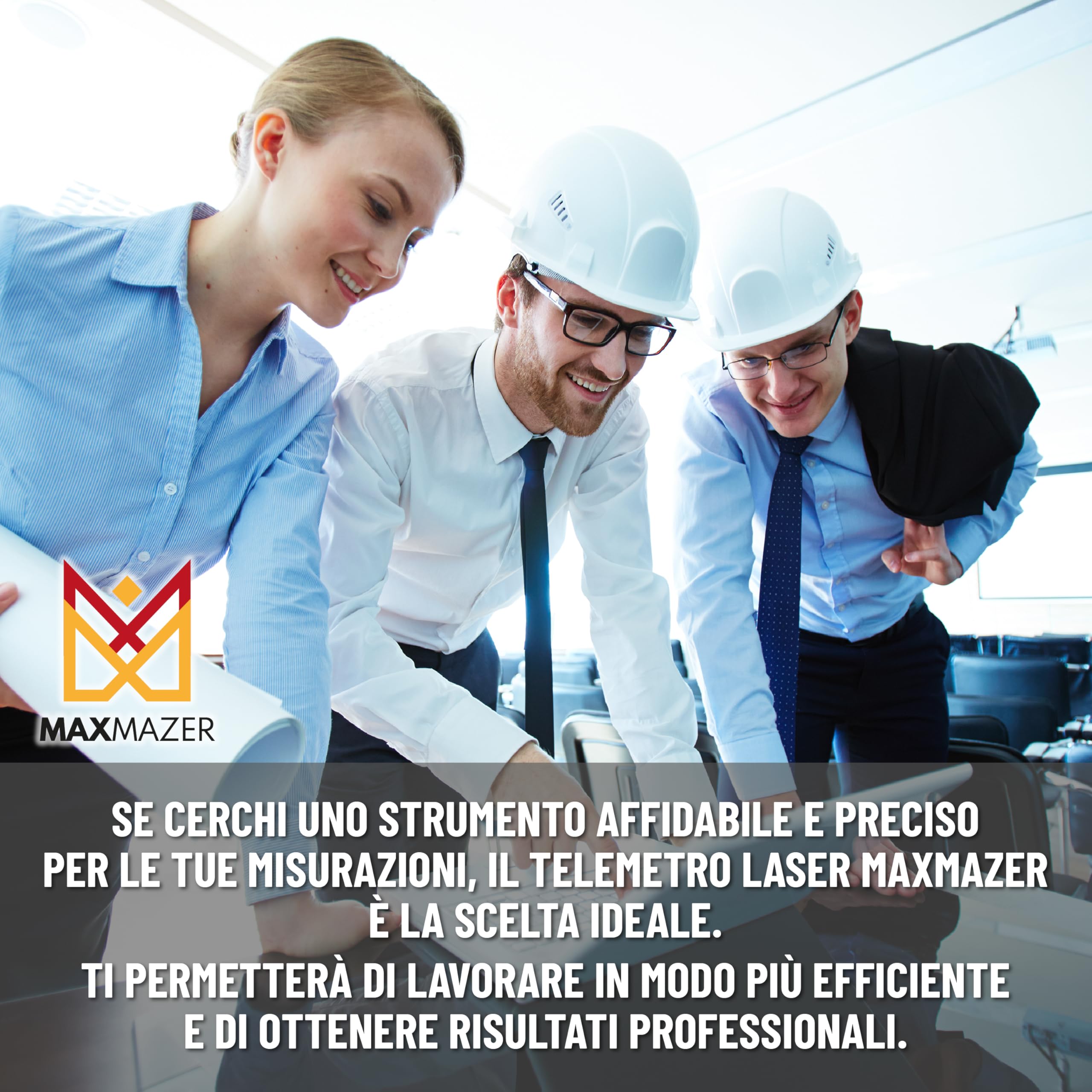 Metro Laser Professionale 40 m con Livella Integrata, Misuratore di Distanza Laser IP54, Telemetro Digitale Preciso e Robusto per Edilizia, Casa e Fai-da-Te