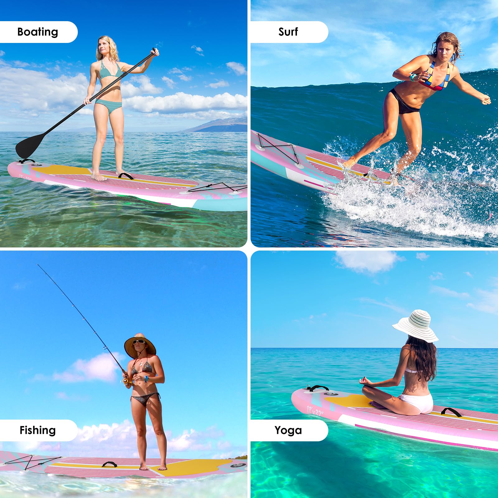 LIFERUN SUP Paddling Board 305 x 76 x 15 cm Stand Up Paddle Set, set completo di accessori premium, per adulti e ragazzi di tutti i livelli, portata fino a 200 kg