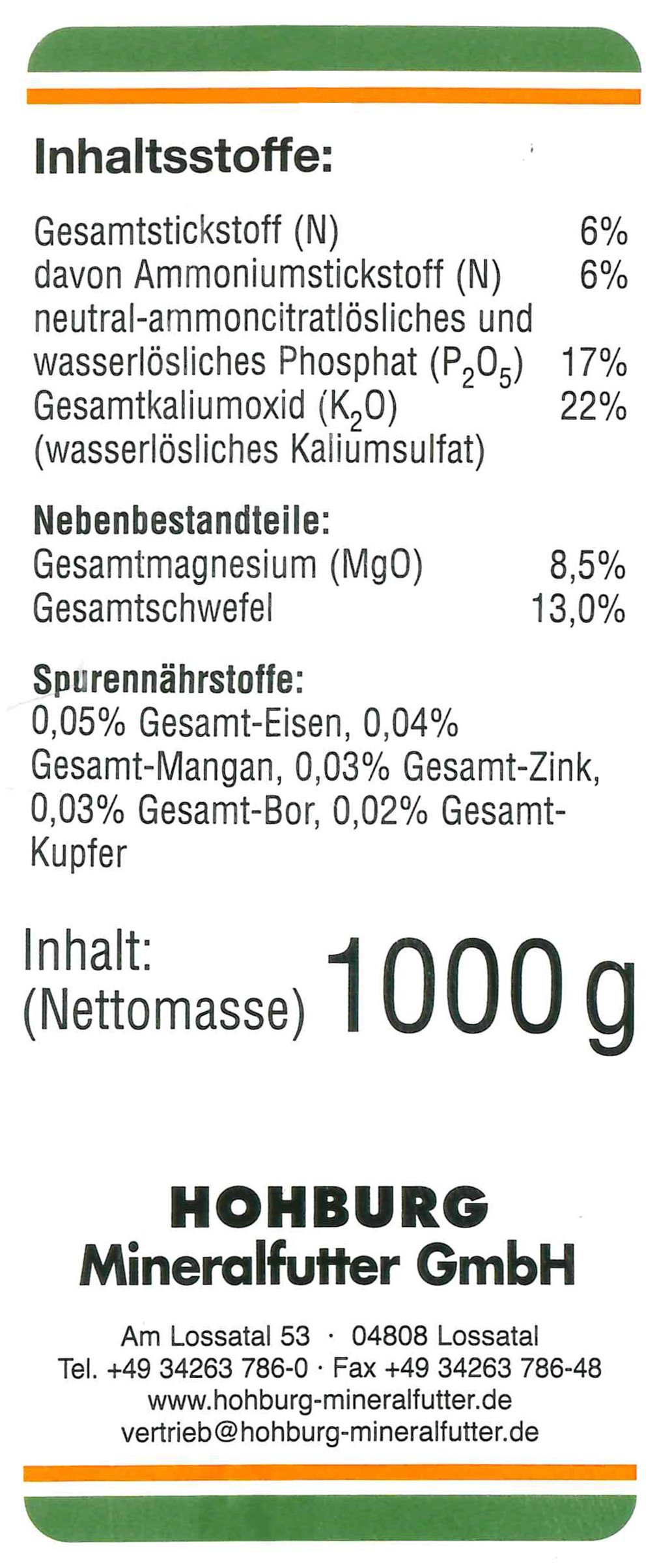 Mehrnhrstoffdnger NPK 6-17-22 mit Spurennhrstoff : Amazon.de: Gewerbe,  Industrie & Wissenschaft
