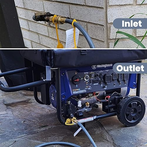 Vista 8 de 36FT 1/2 Natural Gas Hose for Generator with Quick Connect Fittings, Outdoor Natural Gas Line Hose for Grill with 1/2 Male Flare to 3/8 Female Flare