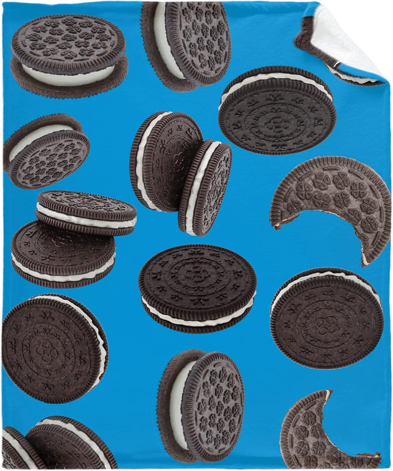 Chocolate Cookies Blue Super Soft Flannel Throw Blankets for Bed Sofa Couch Gifts，Multi Bedding Fleece Blanket Outdoor Cover for Beach Picnic 50"x40" Throw Kid