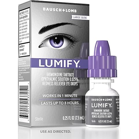 LUMIFY Eye Drops for Red Eyes, Redness Reliever for Brighter Looking Eyes, Works in 1 Minute & Lasts Up to 8 Hours, Eye Drops, 0.25 Fl Oz (7.5mL)