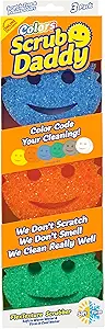 Scrub Daddy Color Sponges - Scratch-Free Multipurpose Dish Sponges for Kitchen, Bathroom & Household Cleaning - Made with BPA-Free Polymer Foam (3 Count)