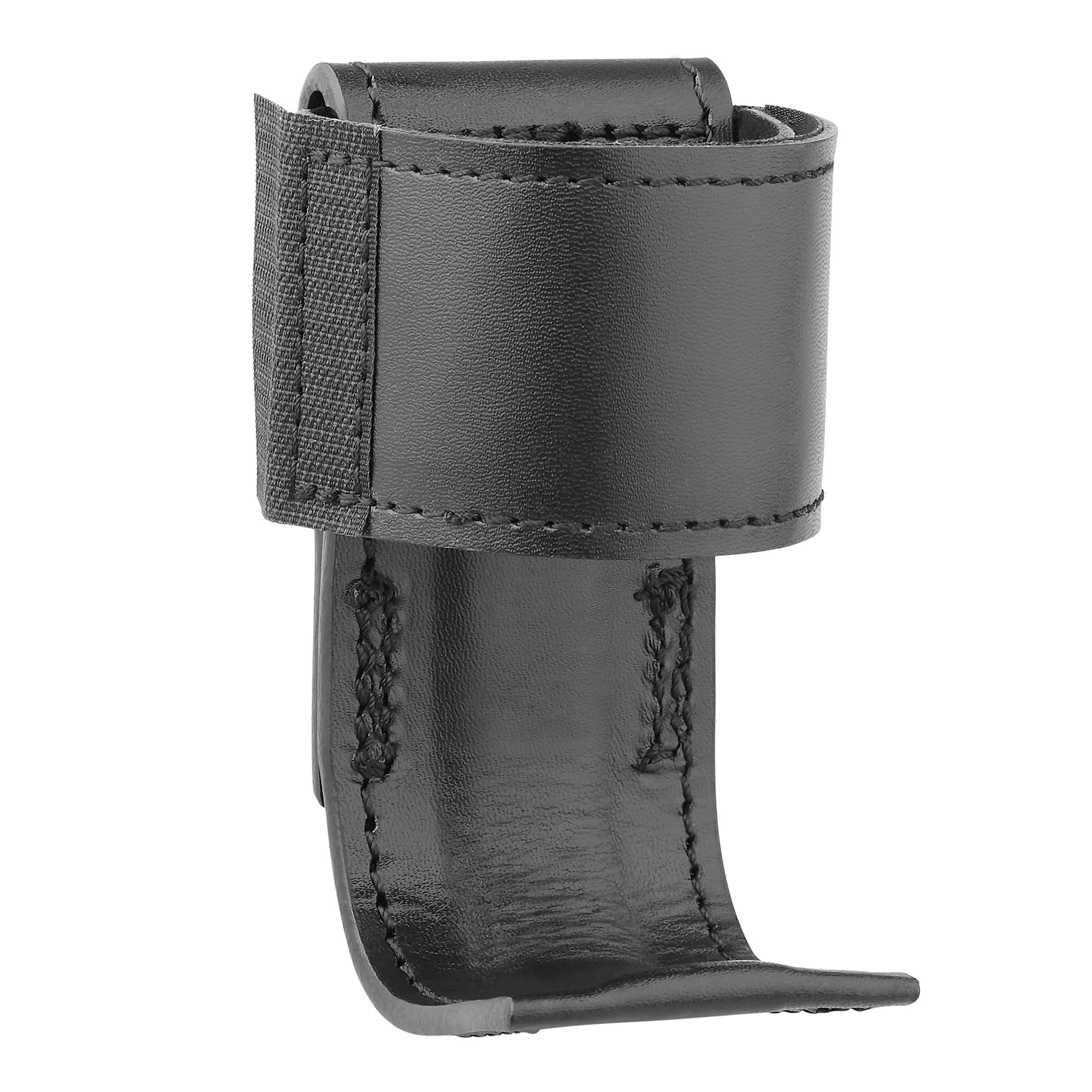 Dutyman Plain Black Leather Steel Based Radio Holder - Full Grain Leather w/No Fillers