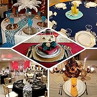 Vista 6 de Efavormart 6 Pack de 13 Pulgadas Platos de Carga Redondos Claros con Borde Tallado en Hojas Barrocas de Plata para Decoración de Mesa, Evento