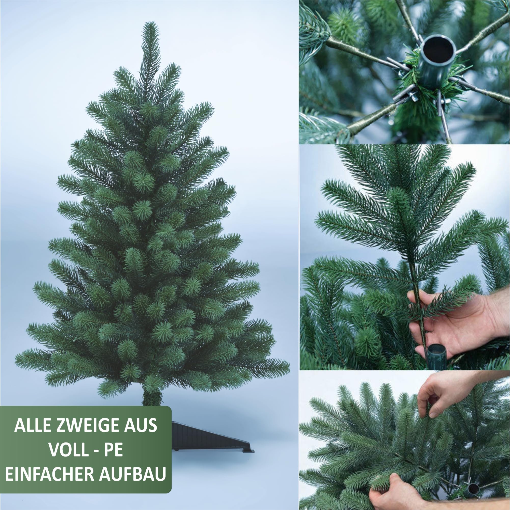 XENOTEC Voll PE Weihnachtsbaum künstlich Höhe ca. 85 cm naturgetreu im Spritzgussverfahren hergestellt